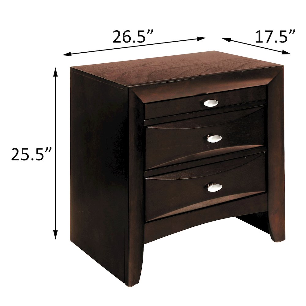 Espresso 2-drawer Nightstand. Picture 5
