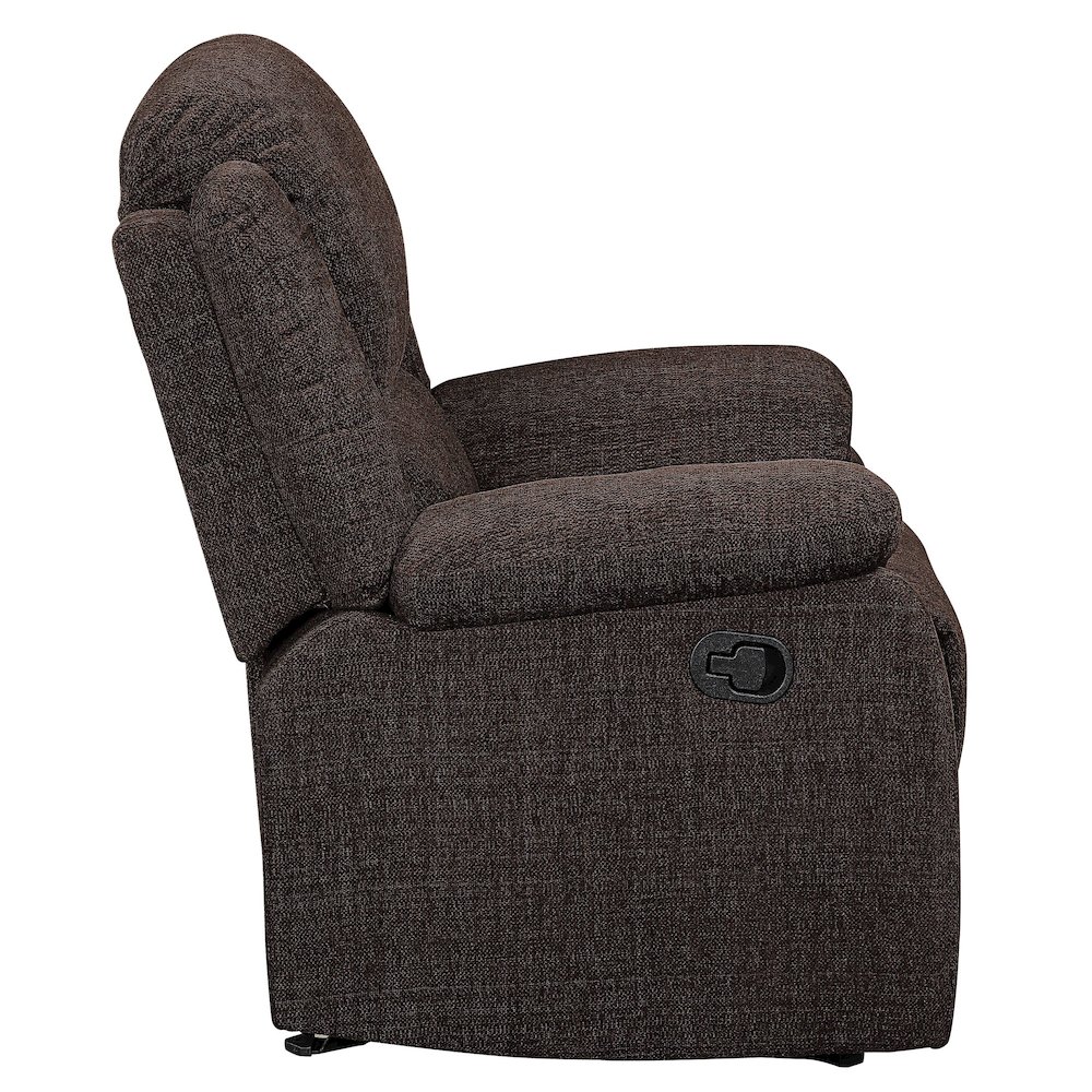 Brown Pillow Top Arms Glider Recliner. Picture 4