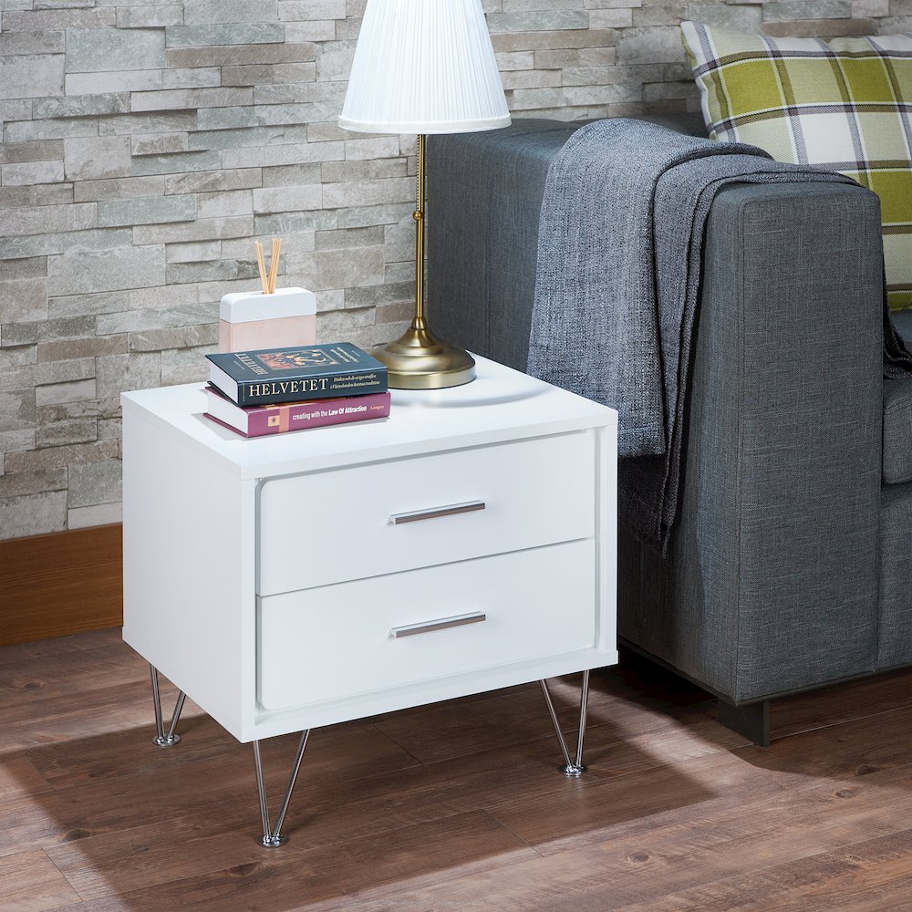 2-Drawer Accent Table with Hairpin Legs. Picture 5
