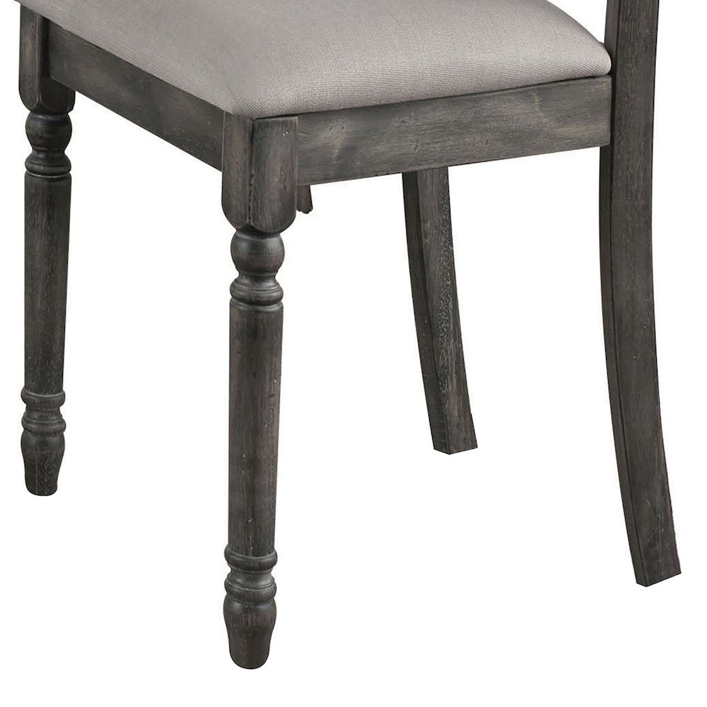 Tan and Weathered Grey Open Back Side Chairs (Set of 2). Picture 4