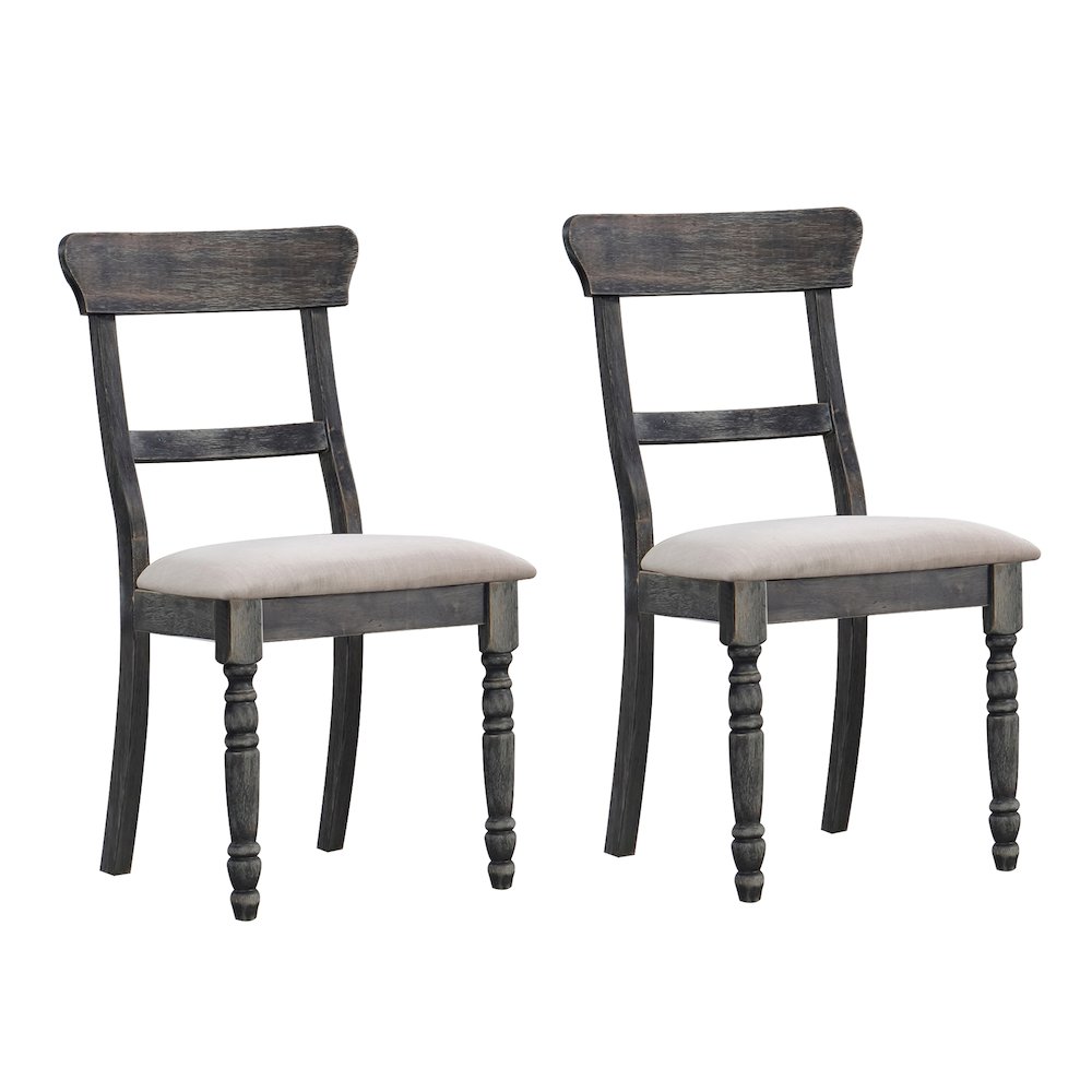 Light Brown and Weathered Grey Side Chairs (Set of 2). Picture 1