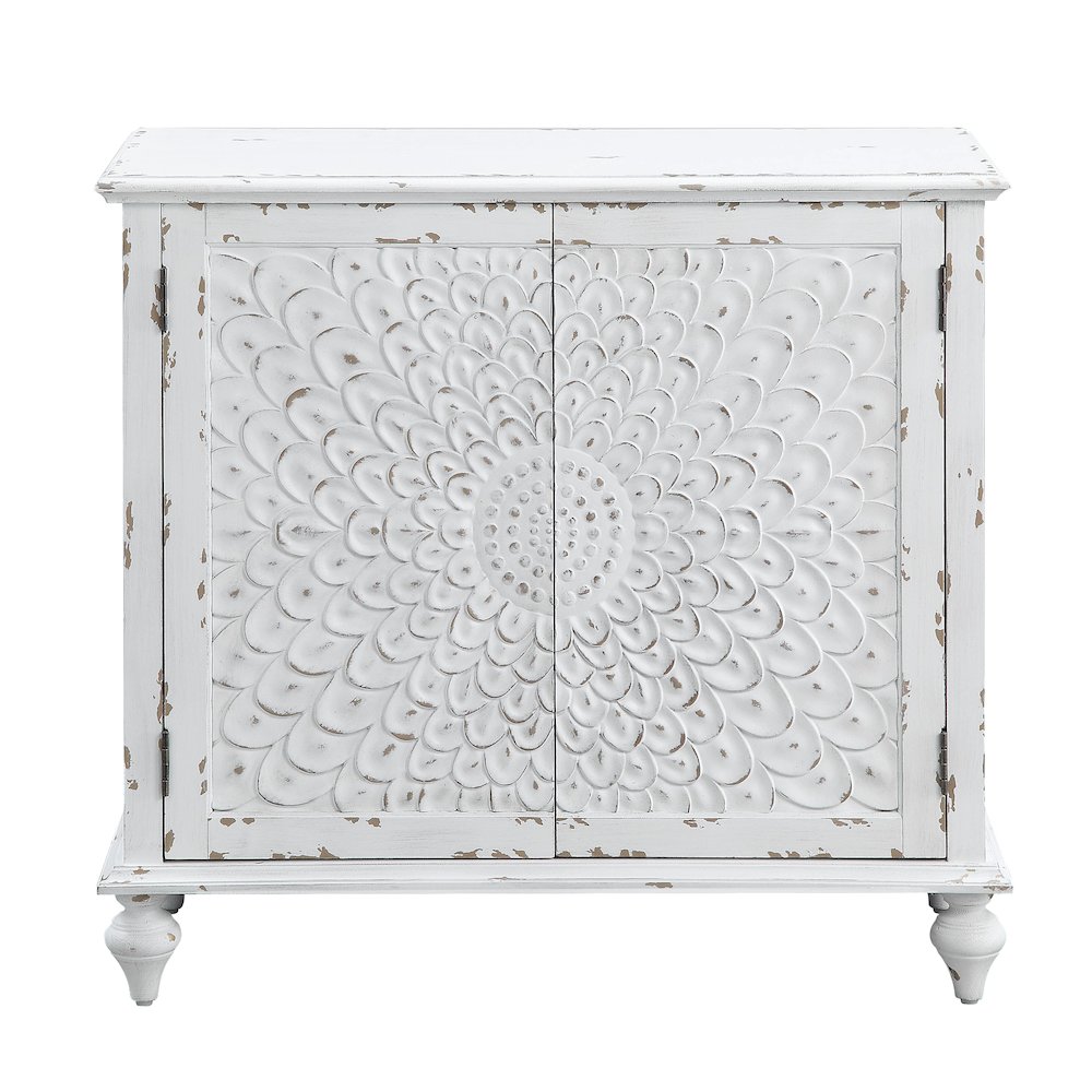 Antique White Rectangular Console Cabinet. Picture 2