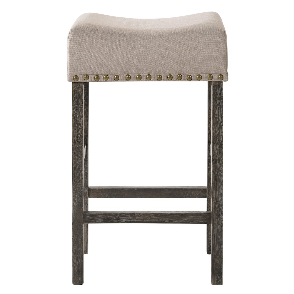 Counter Height Stools (Set of 2) with Nailhead-Trim. Picture 2