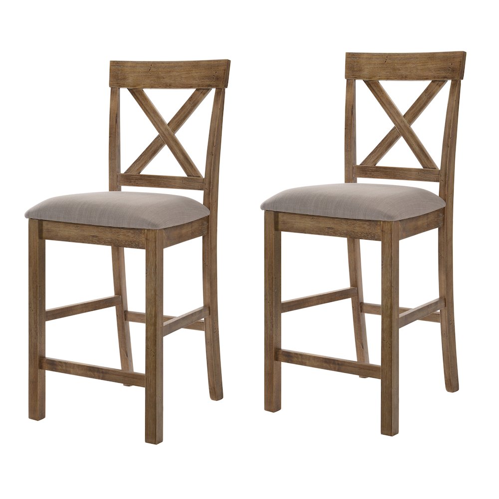 Counter Height Stools with Cross Back (Set of 2). Picture 1