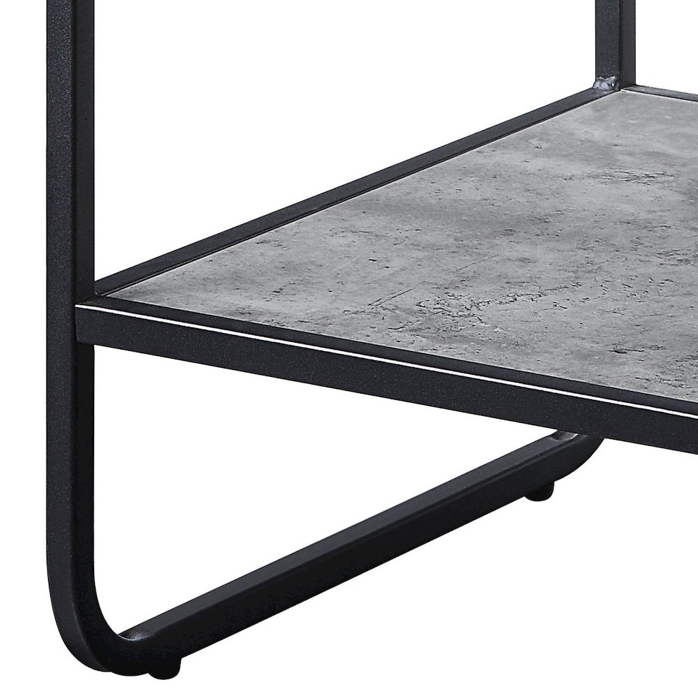 Concrete Grey and Black 1-shelf End Table. Picture 3