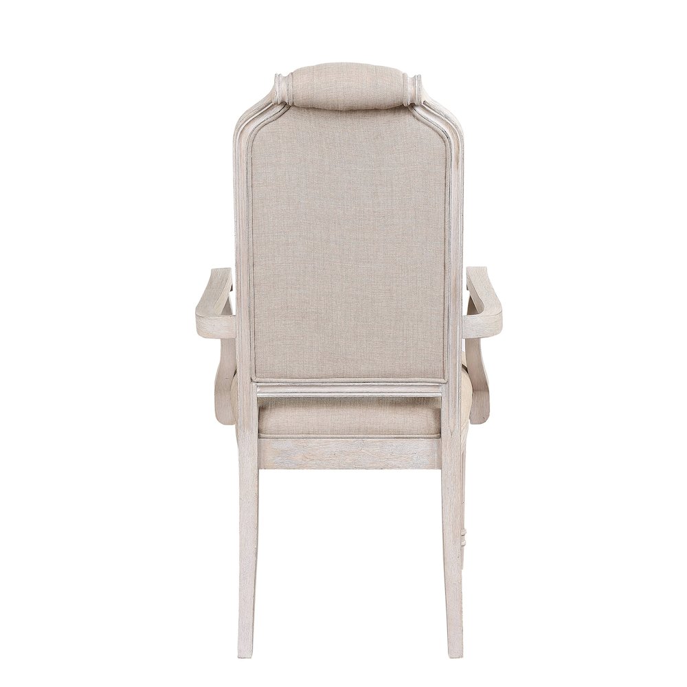 Beige and Antique Champagne Tufted Back Arm Chairs (Set of 2). Picture 4