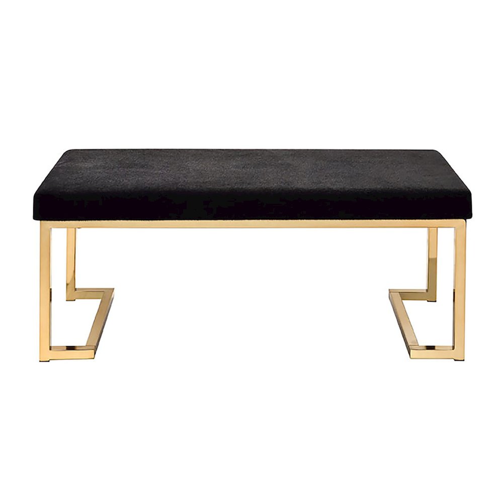Black and Champagne Bench with C Metal Base. Picture 2