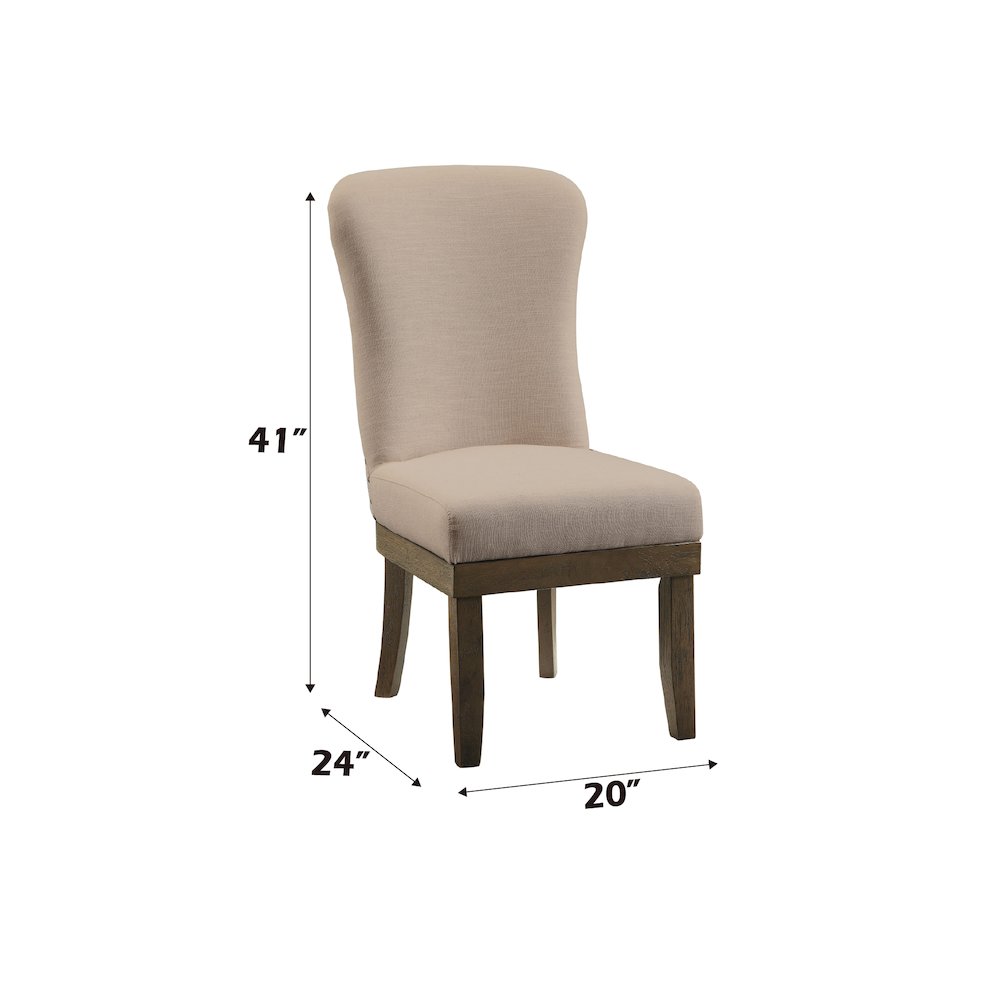 Wingback Side Chairs with Nailhead Trim (Set of 2). Picture 3
