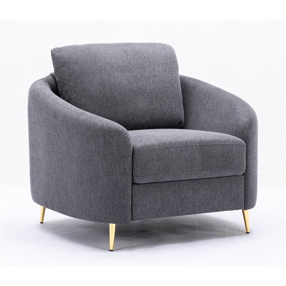 Gray Chair with Metal Leg. Picture 1