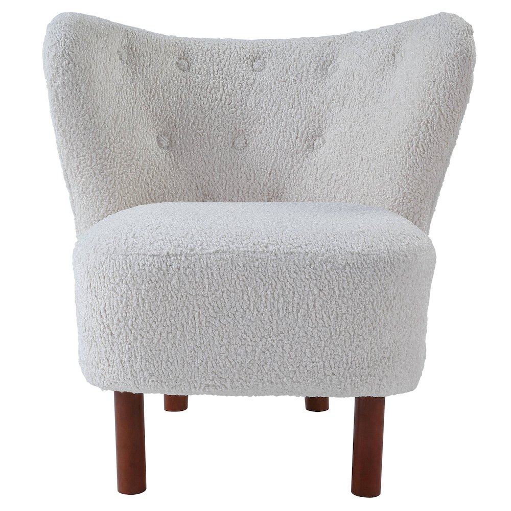 White Wingback Accent Chair. Picture 2
