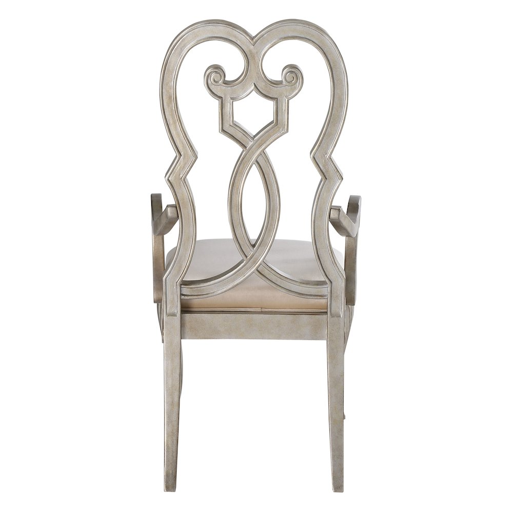 Ivory and Antique Champagne Arm Chairs (Set of 2). Picture 4