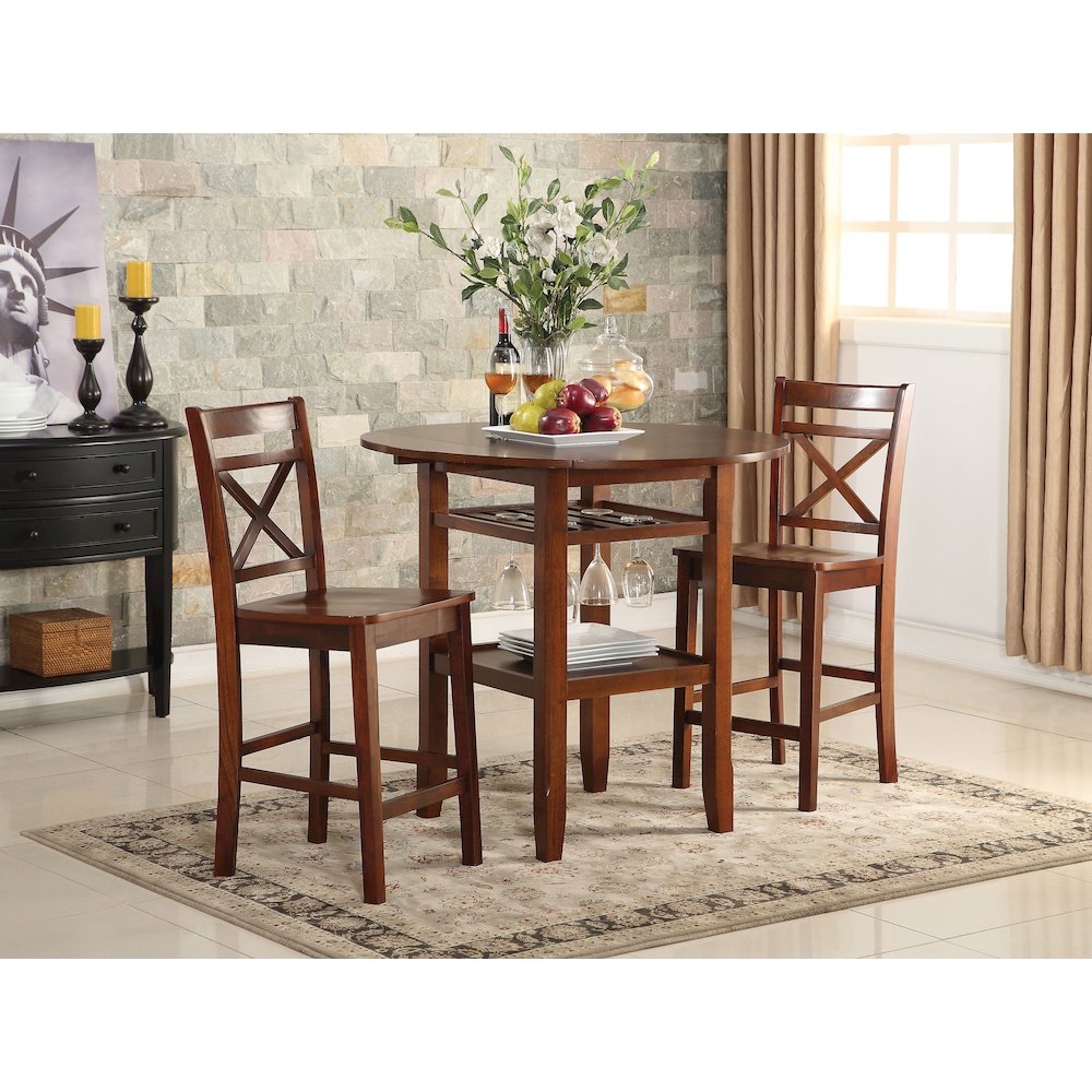 Cross Back Counter Height Chairs (Set of 2). Picture 2