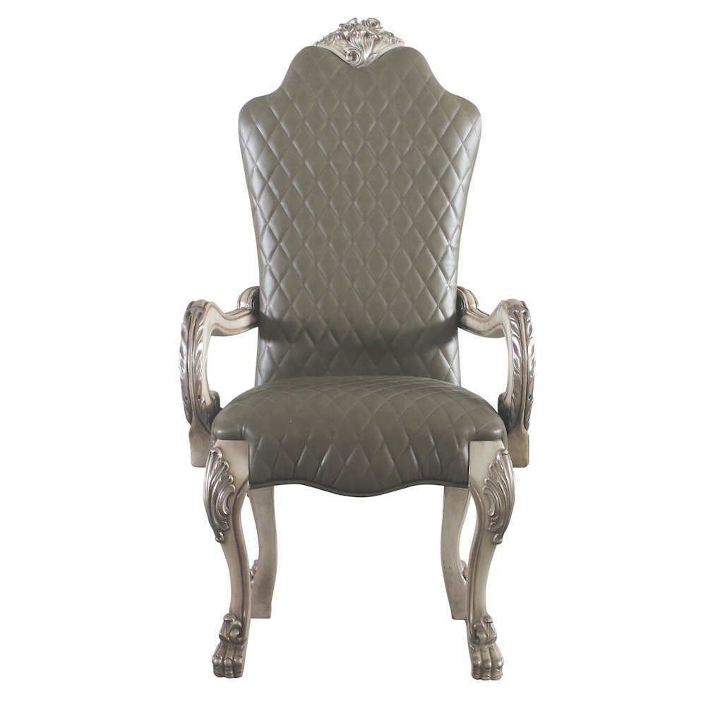 Grey and Vintage Bone White Arm Chairs (Set of 2). Picture 2