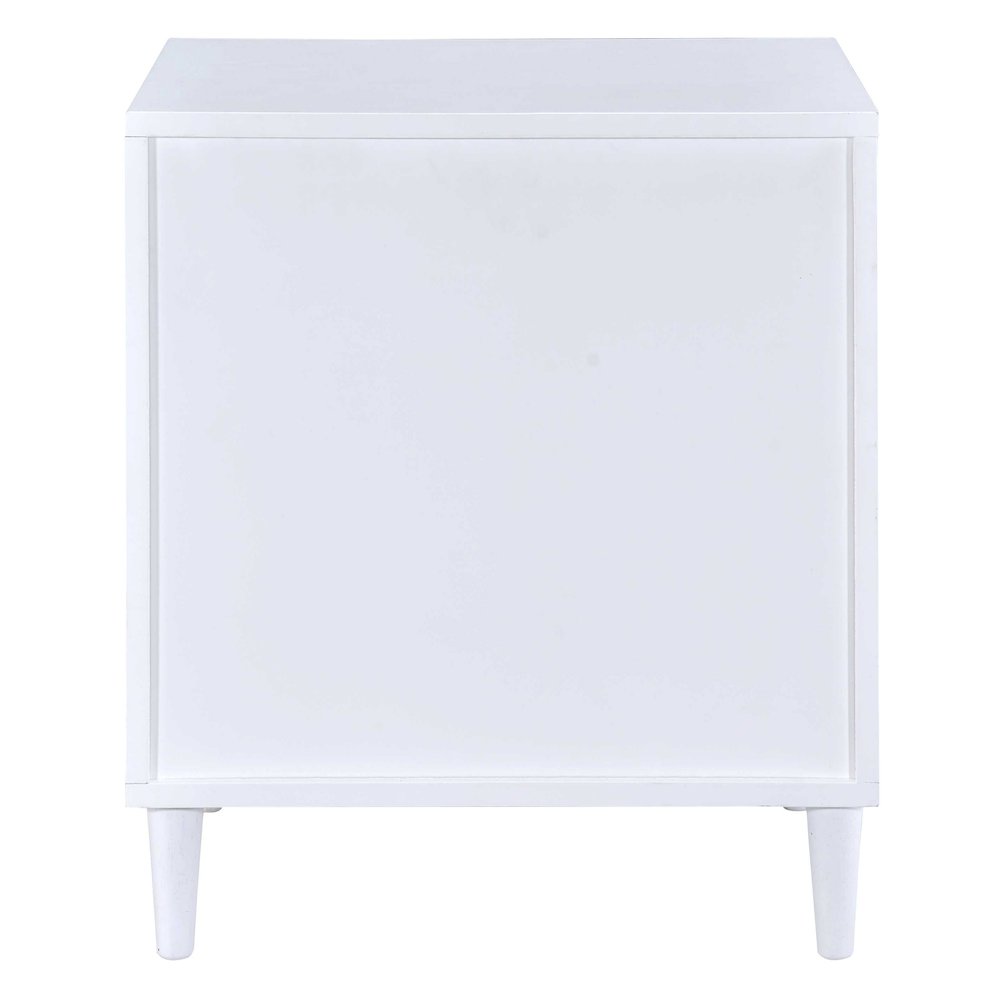 White and Weathered Oak 3-drawer Accent Table. Picture 4