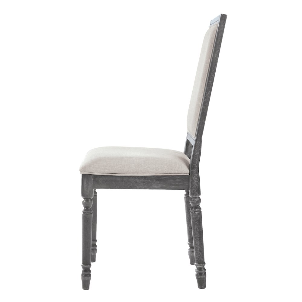 Cream and Weathered Grey Open Back Side Chairs (Set of 2). Picture 3
