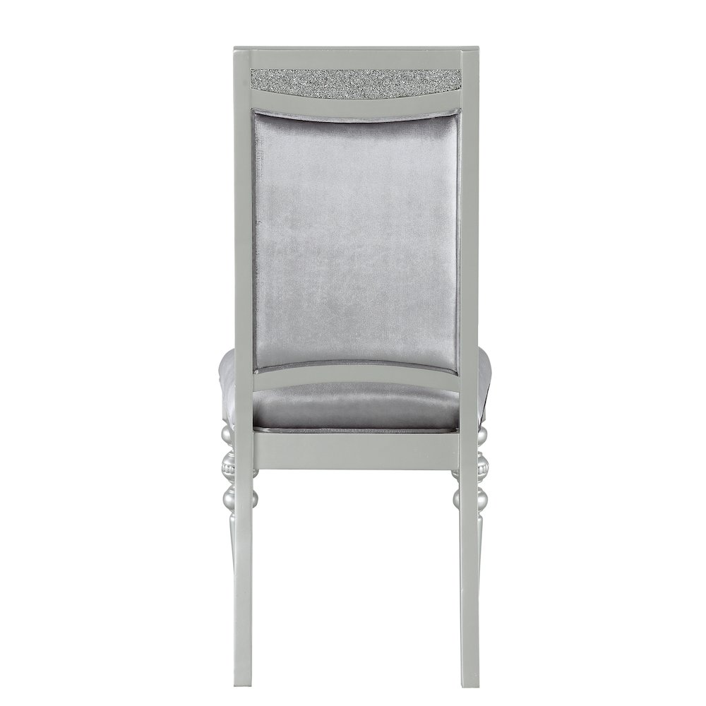 Grey and Platinum Upholstered Side Chairs (Set of 2). Picture 4