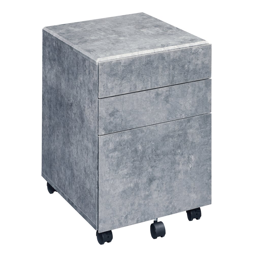 Faux Concrete 3-drawer File Cabinet. Picture 1