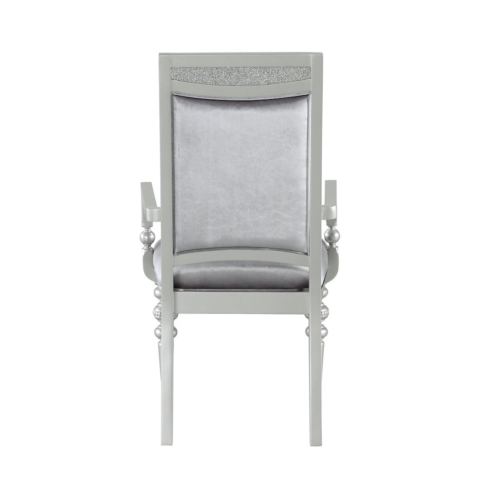 Grey and Platinum Upholstered Arm Chairs (Set of 2). Picture 4