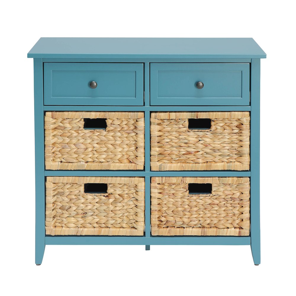 Teal Console Table with Storage. Picture 2