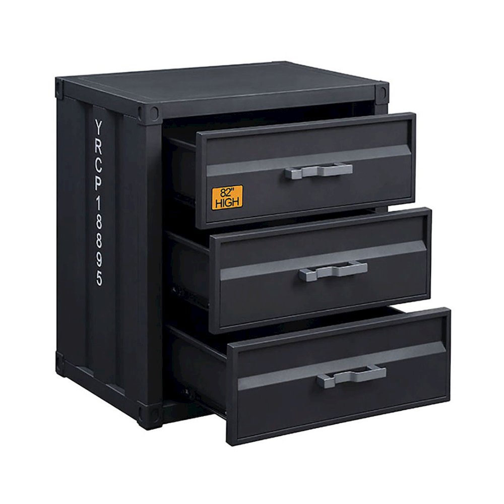 Gunmetal Chest with 3- Drawer. Picture 3