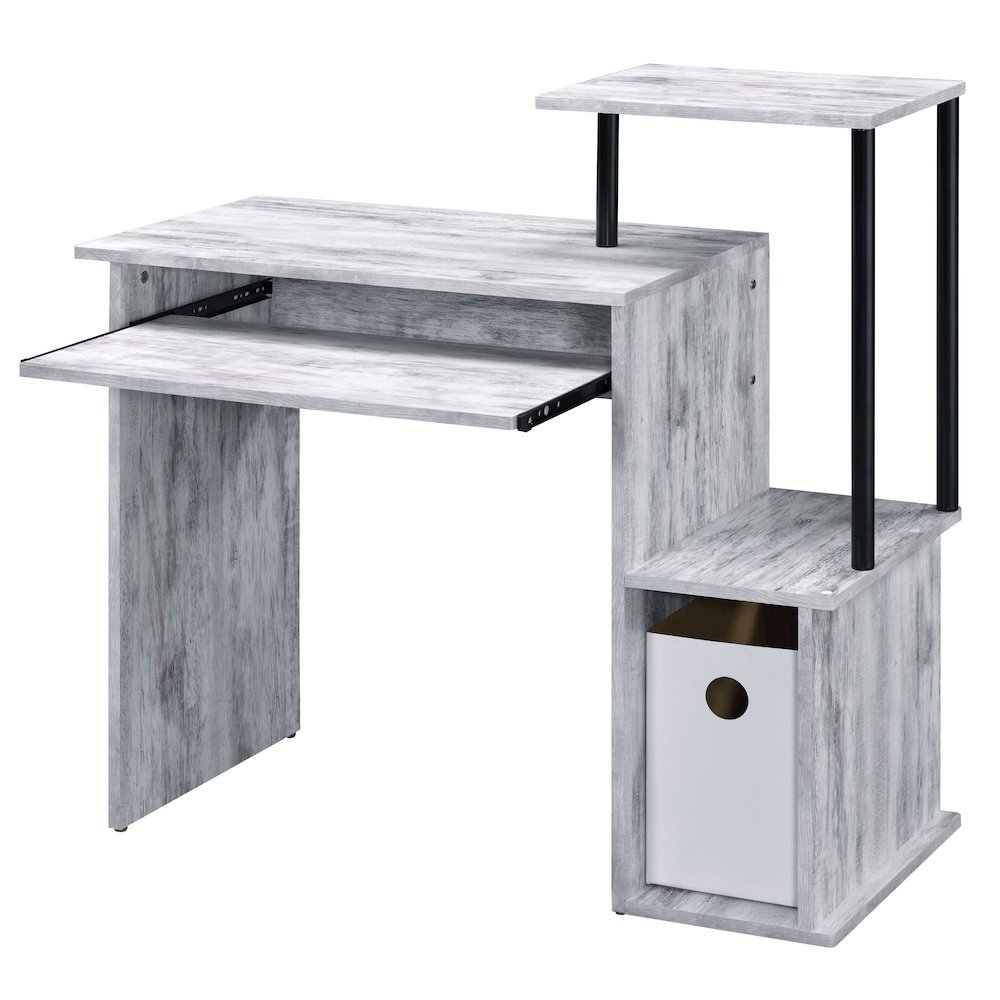 Computer Desk with Keyboard Tray and Open Shelving. Picture 2