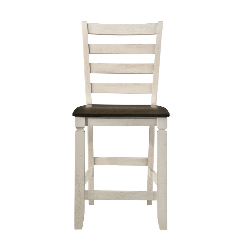 Oak and Antique White Counter Height Stools (Set of 2). Picture 2
