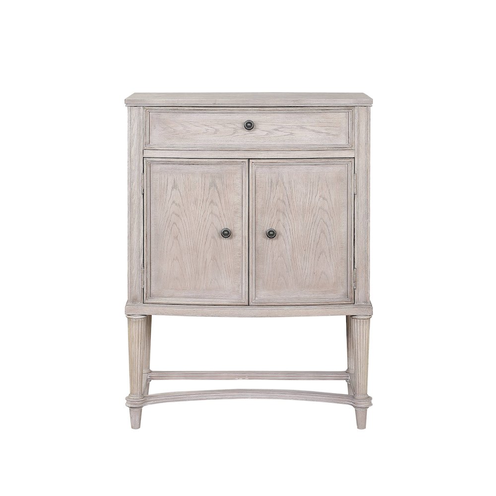 Vintage Bone White 1-drawer Wine Cabinet with Lift Top. Picture 2