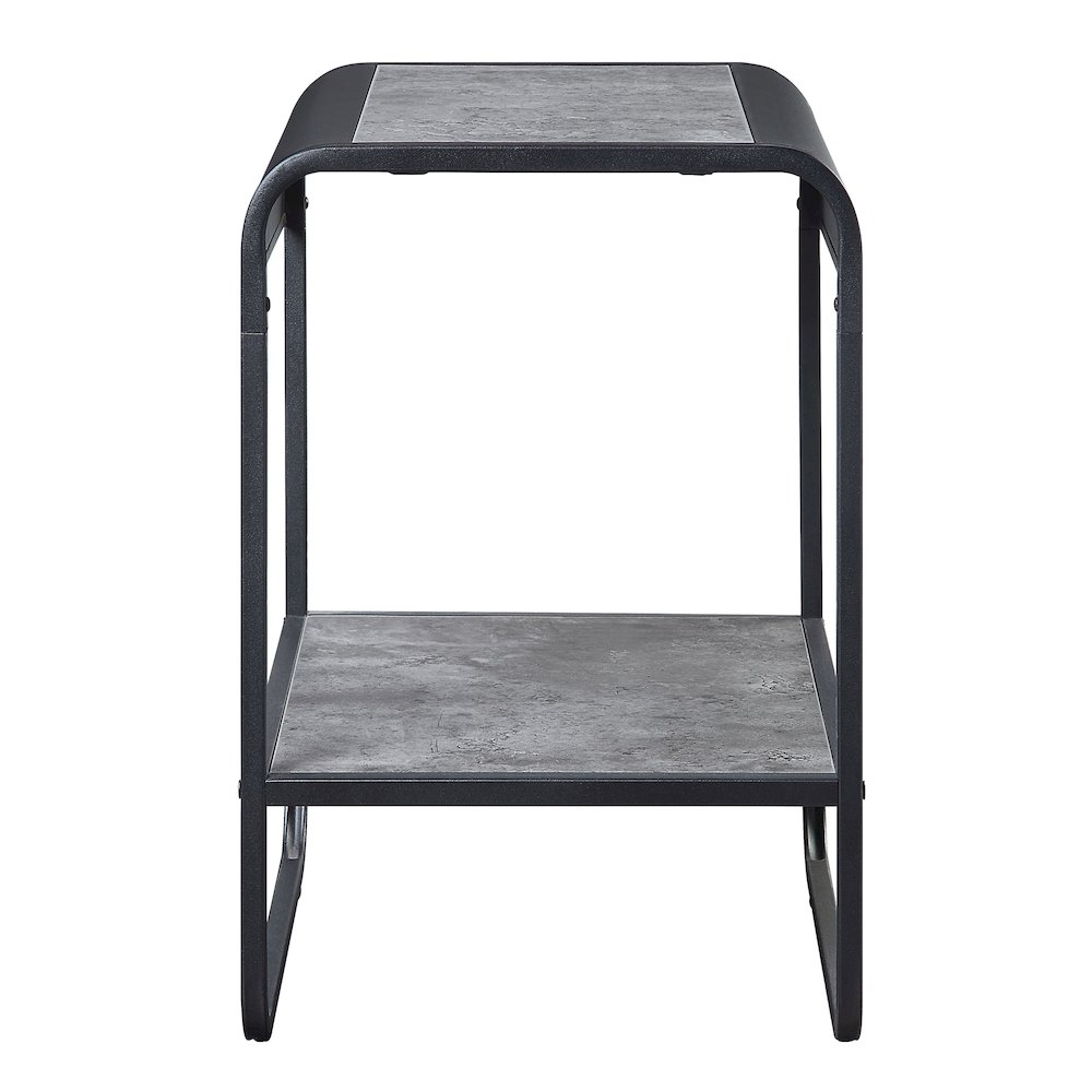 Concrete Grey and Black 1-shelf End Table. Picture 2