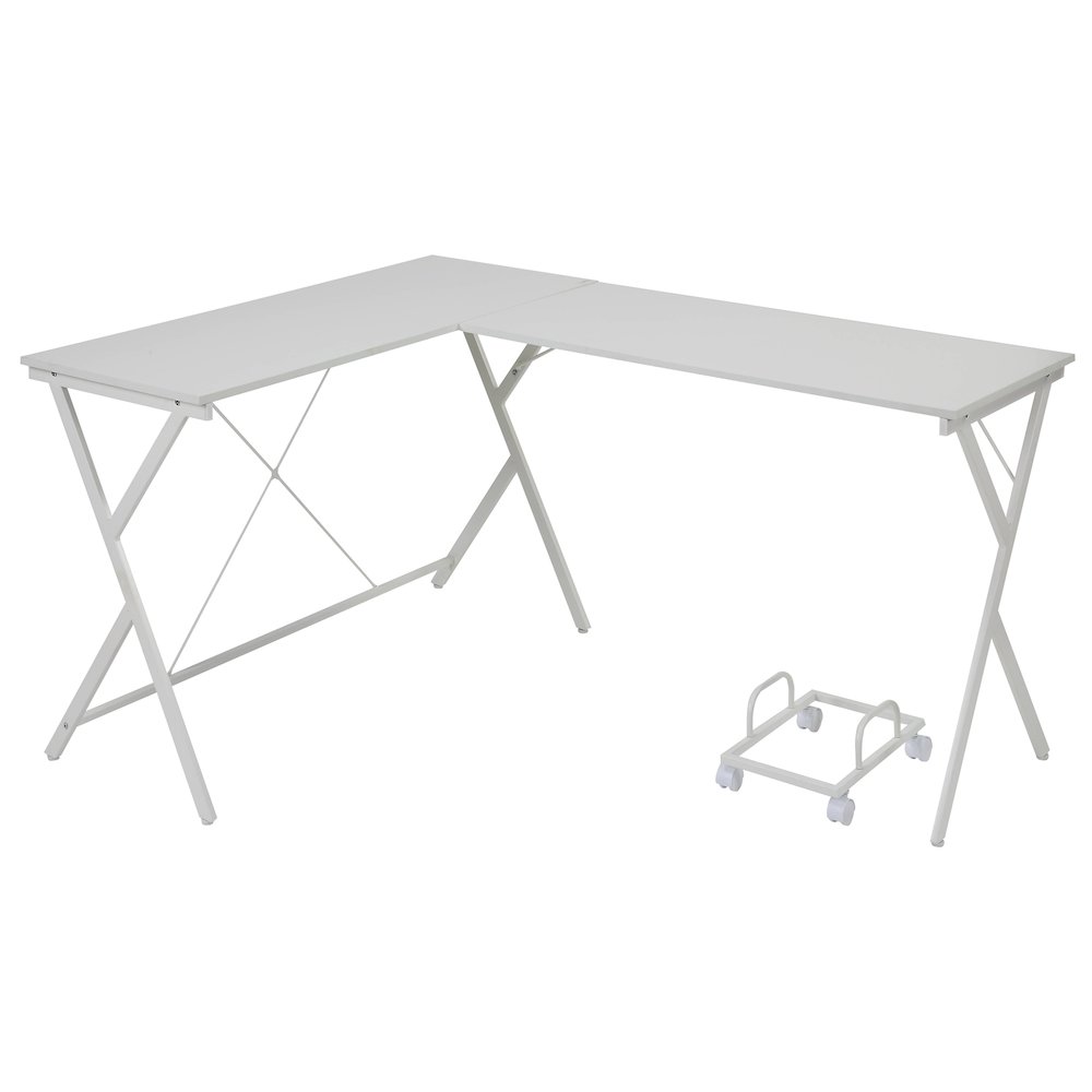 L-shaped Computer Desk with CPU Holder. Picture 1