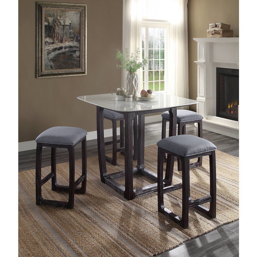 Weathered Espresso and Grey Counter Height Stool. Picture 2