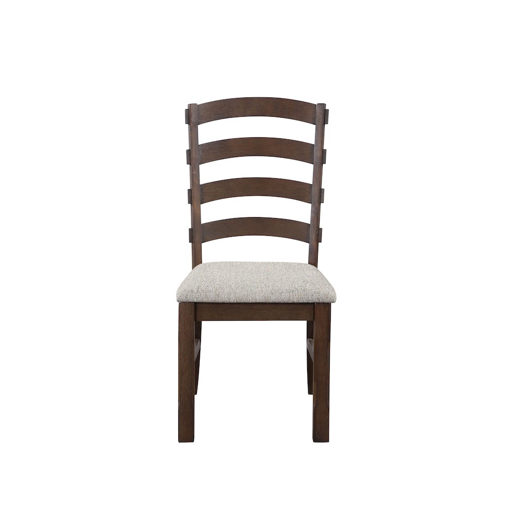 Grey and Rustic Brown Ladder Back Side Chairs (Set of 2). Picture 2