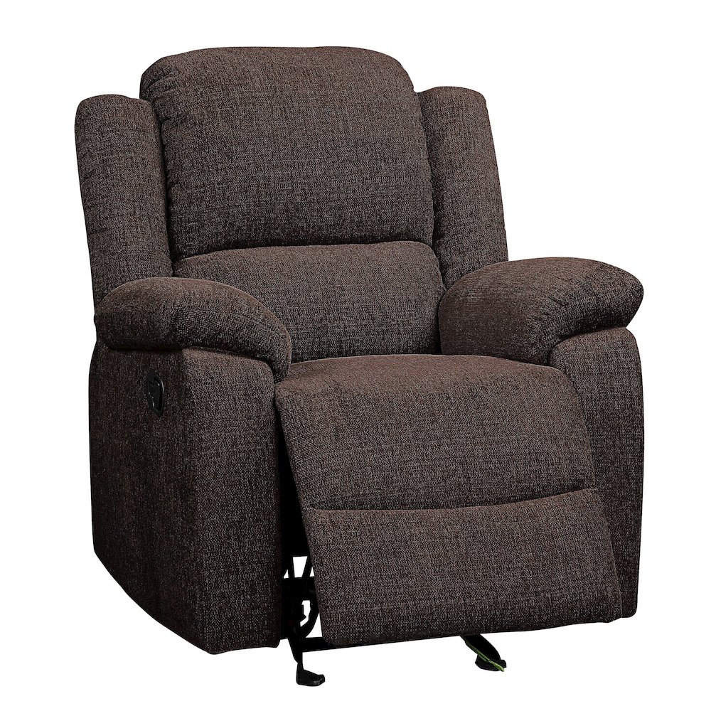 Brown Pillow Top Arms Glider Recliner. Picture 2