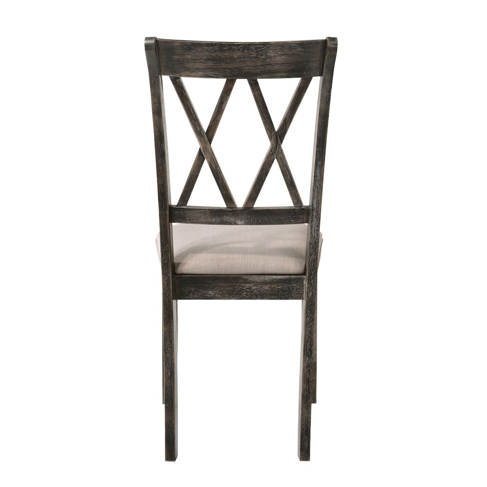 Beige and Weathered Grey Cross Back Side Chairs (Set of 2). Picture 4