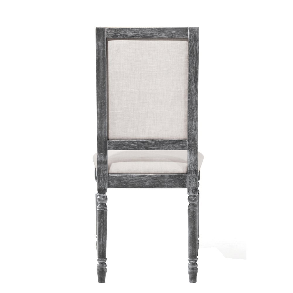 Cream and Weathered Grey Open Back Side Chairs (Set of 2). Picture 4