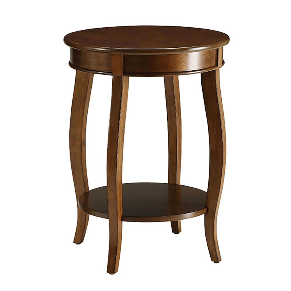 Round Side Table with Bottom Shelf. Picture 1