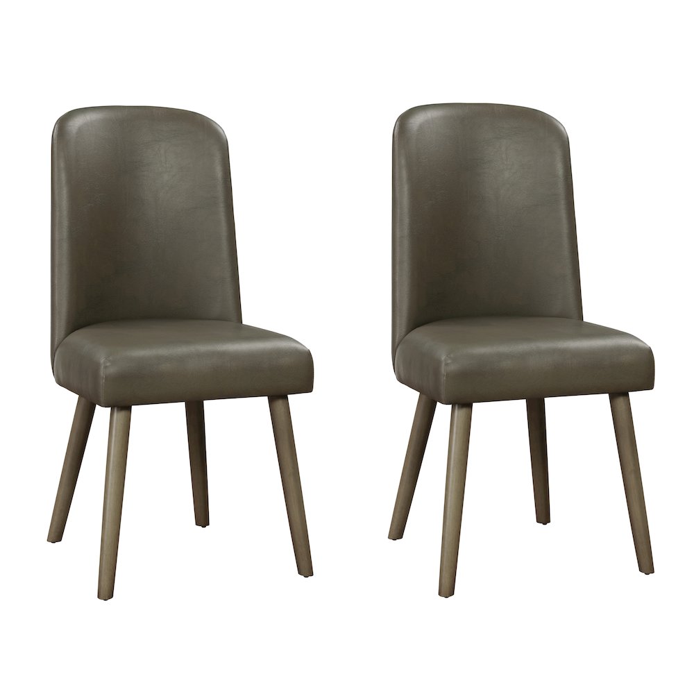 Grey and Grey Oak Upholstered Back Side Chairs (Set of 2). Picture 1