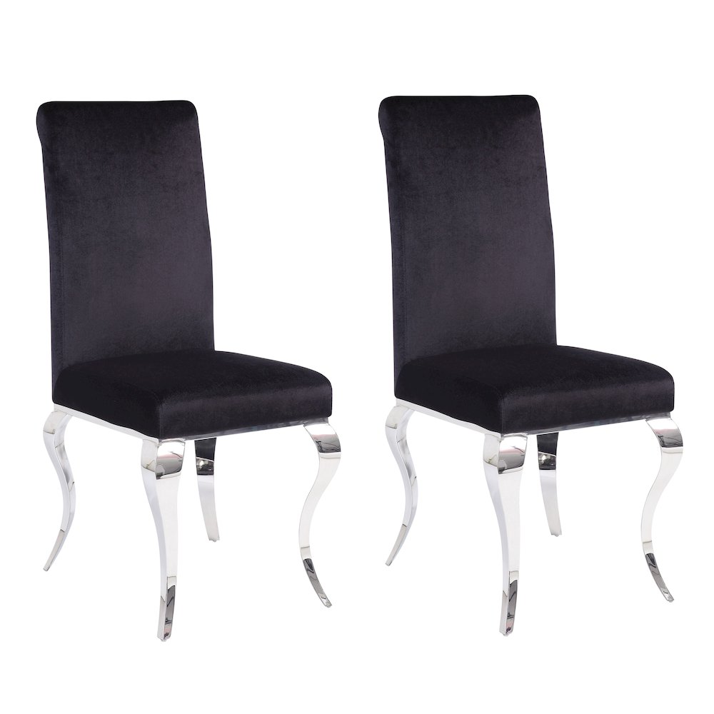 Black and Chrome Tight Back Side Chairs (Set of 2). Picture 1