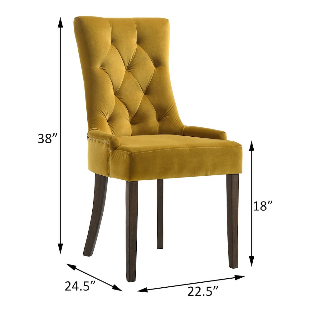 Tufted Back Side Chairs with Nailhead Trim (Set of 2). Picture 4