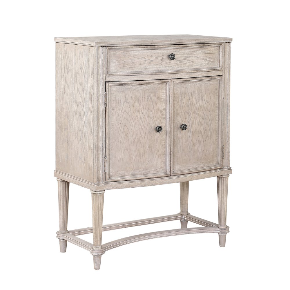 Vintage Bone White 1-drawer Wine Cabinet with Lift Top. Picture 1