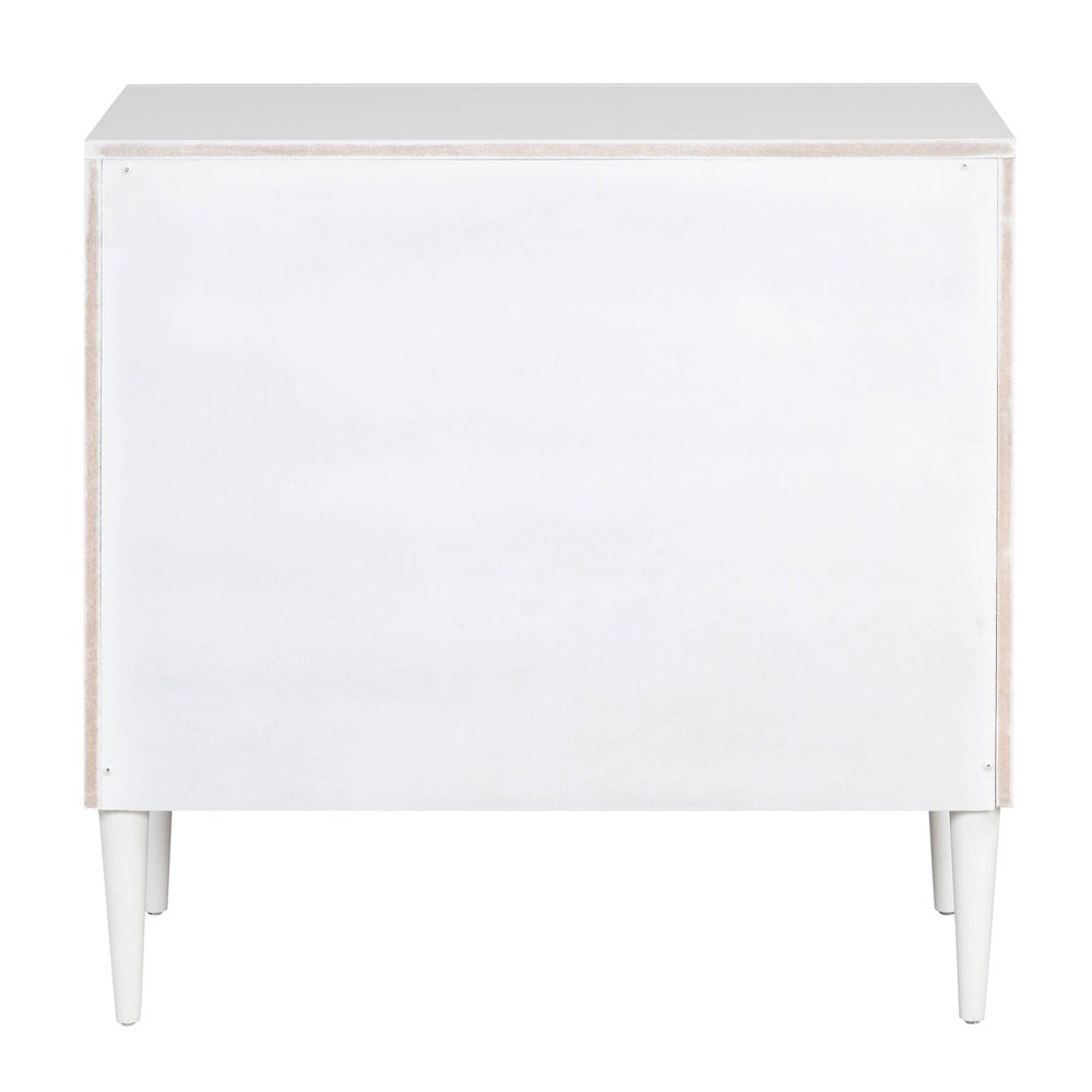 White and Black Accent Table with 2 Drawers. Picture 3