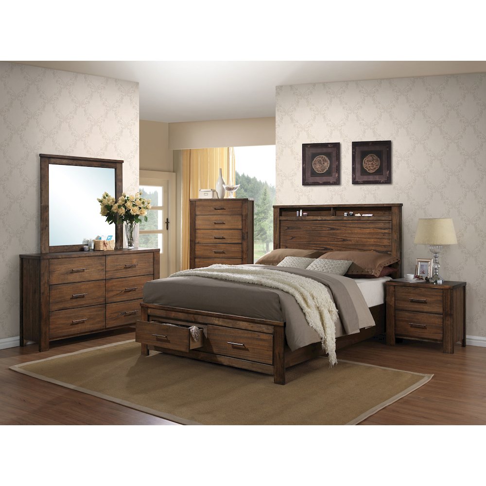 Oak 2-Drawer Nightstand. Picture 5