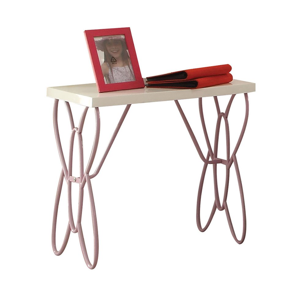 White and Light Purple Nightstand. Picture 1
