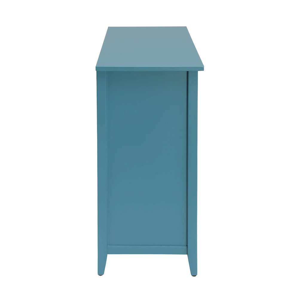 Teal Console Table with Storage. Picture 3