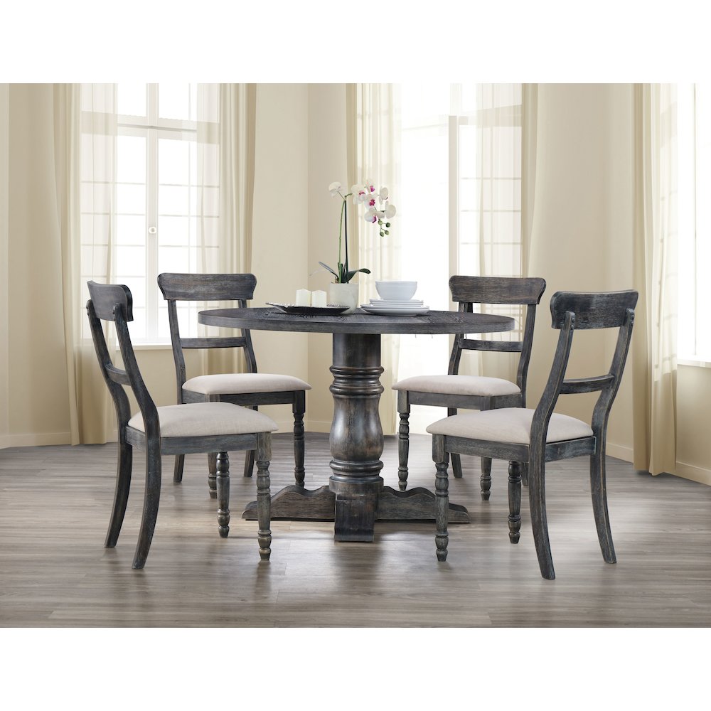Light Brown and Weathered Grey Side Chairs (Set of 2). Picture 4