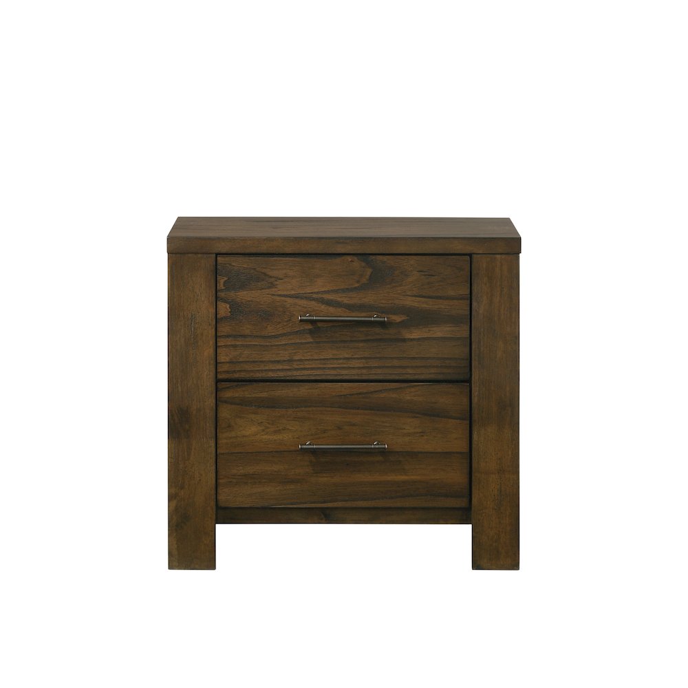 Oak 2-Drawer Nightstand. Picture 1