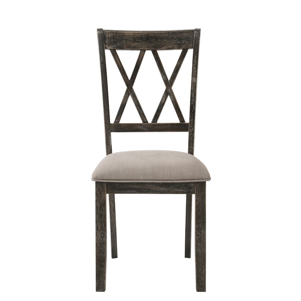 Beige and Weathered Grey Cross Back Side Chairs (Set of 2). Picture 2