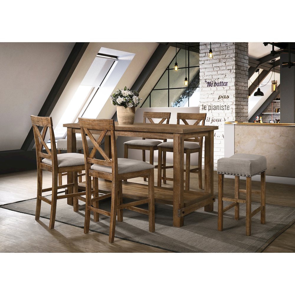 Counter Height Stools (Set of 2) with Nailhead-Trim. Picture 4