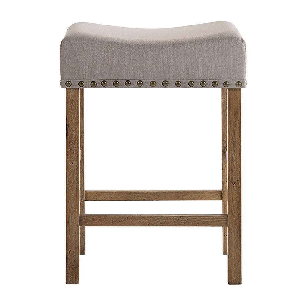 Counter Height Stools (Set of 2) with Nailhead-Trim. Picture 2