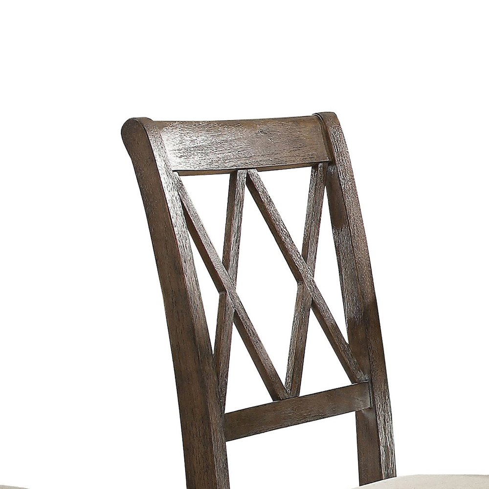 Beige and Salvage Brown Open Back Side Chairs (Set of 2). Picture 5