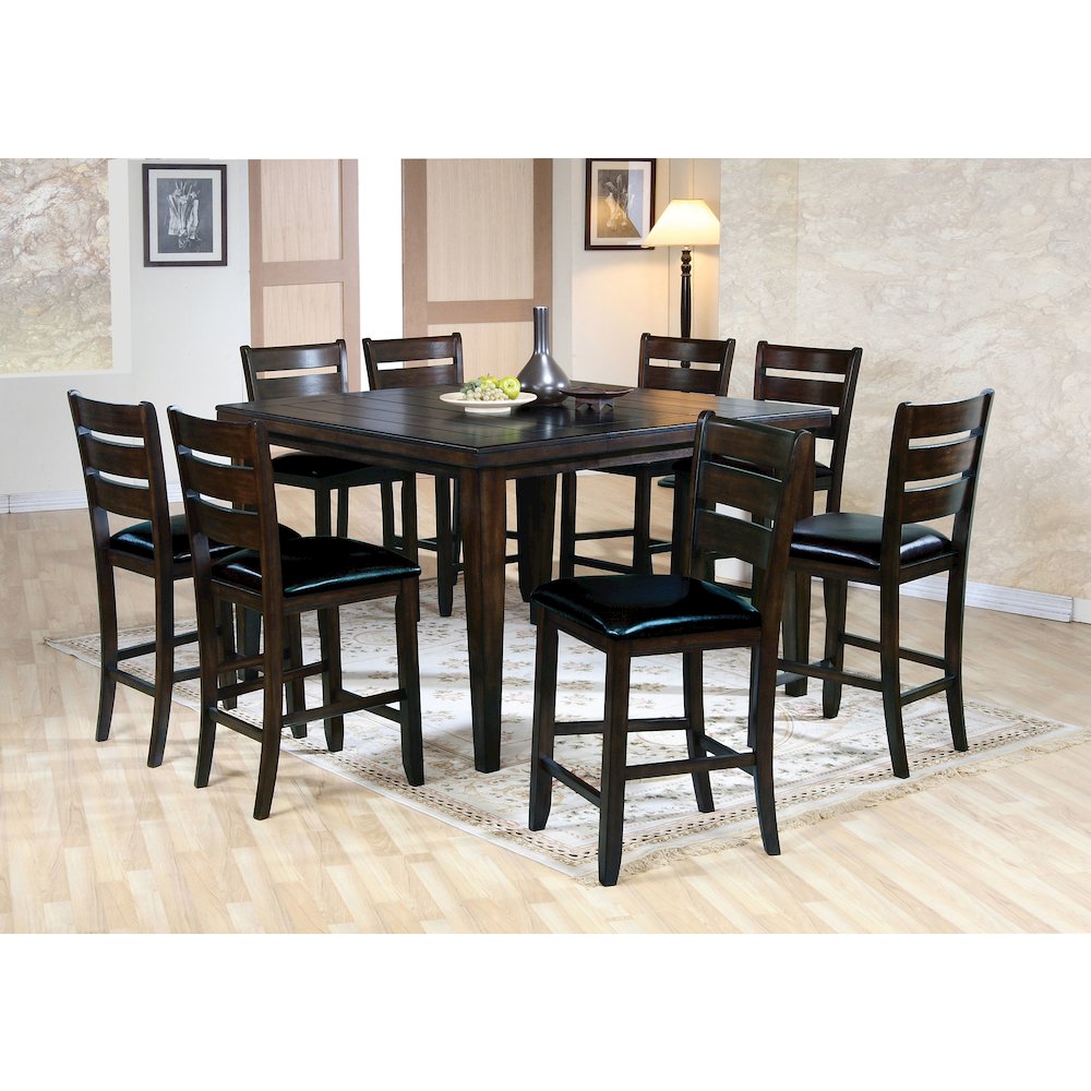 Black and Espresso Counter Height Chairs (Set of 2). Picture 4